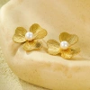 Wholesale of versatile European and American inS-style petal-shaped, pearl-inlaid stainless steel, 18K gold-plated stud earrings and other fashionable accessories for cross-border purchase Application Scenario